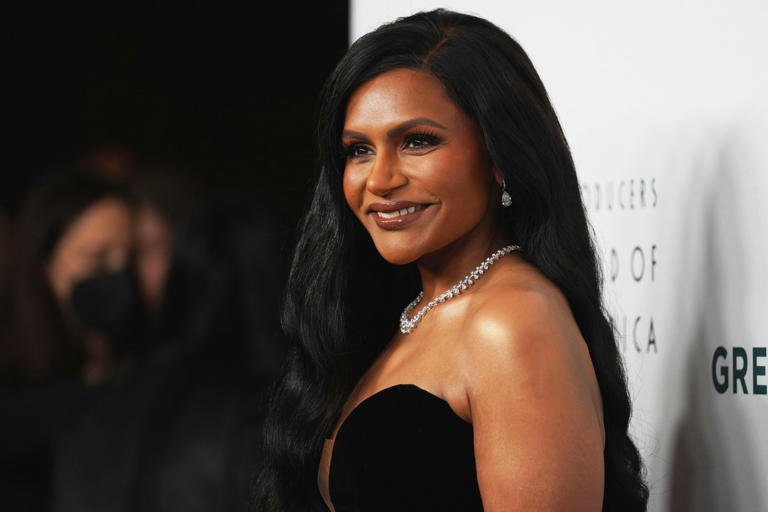 Mindy Kaling at the 34th annual Producers Guild Awards on Feb. 25, 2023, in Beverly Hills, Calif. Kaling will host a fund-raiser in New York City this week for President Biden.