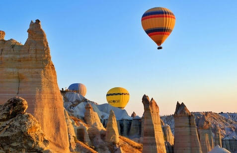 A hot-air balloon ride over Turkey