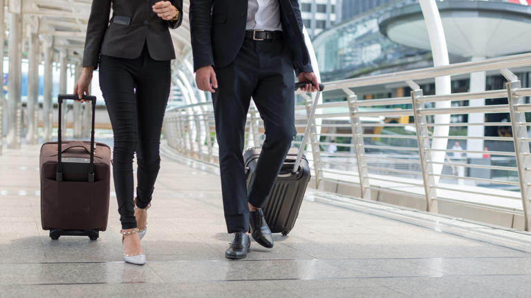 Business travelers at the airport