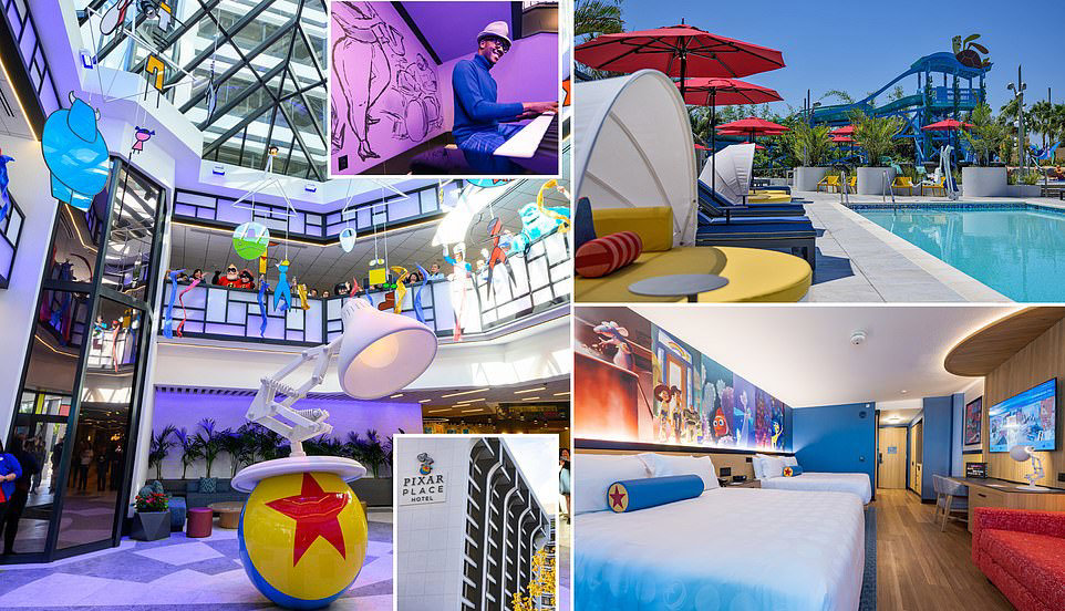 Inside the new Pixar Place Hotel in Disney California Adventure Park