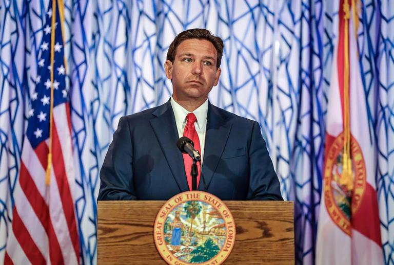 Florida Governor Ron DeSantis, in Miami Beach, Florida, on Tuesday March 20, 2024.