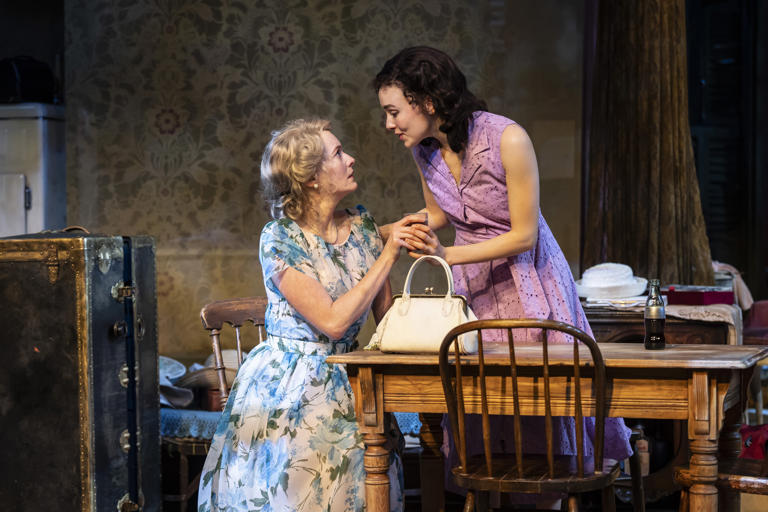 Amanda Drinkall and Alina Taber in "A Streetcar Named Desire" at Paramount's Copley Theatre in Aurora.
