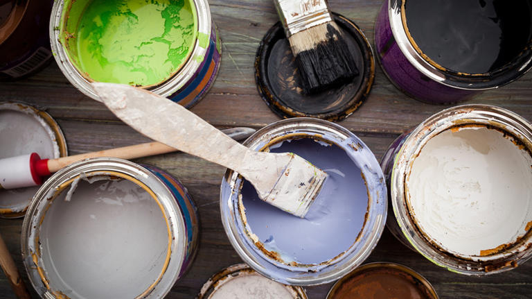 Save Your Paint Cans To Create Unique, Functional Wall Storage