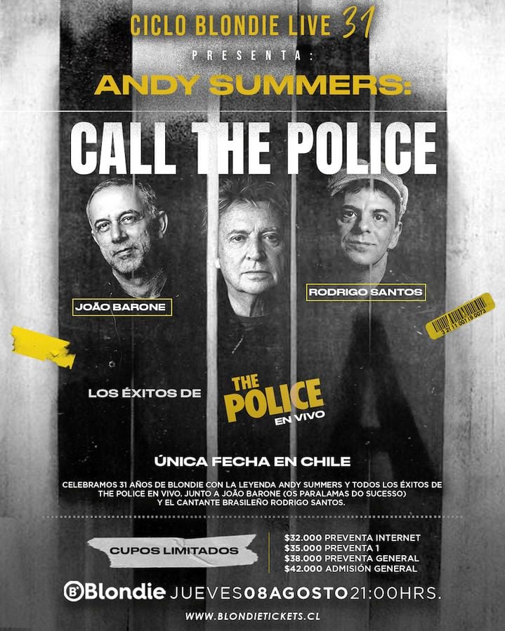 message in a bottle: andy summers llega a chile con los éxitos de the police