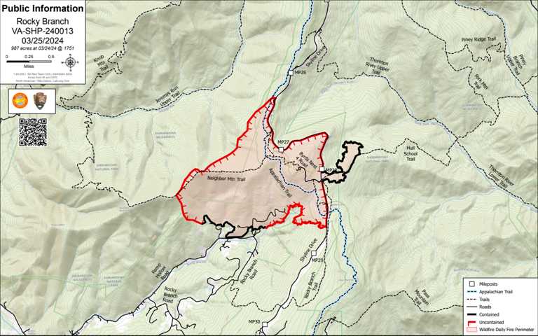 Good News! Fire Containment At 25% In Shenandoah National Park Monday