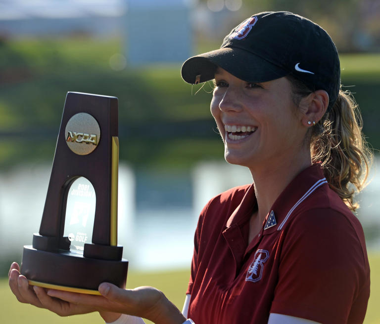 Stanford University golfer Rachel Heck celebrates after being crowned individual medalist during the NCAA Women's Golf Championship at Grayhawk Golf Club. (Photo: Joe Camporeale-USA TODAY Sports)