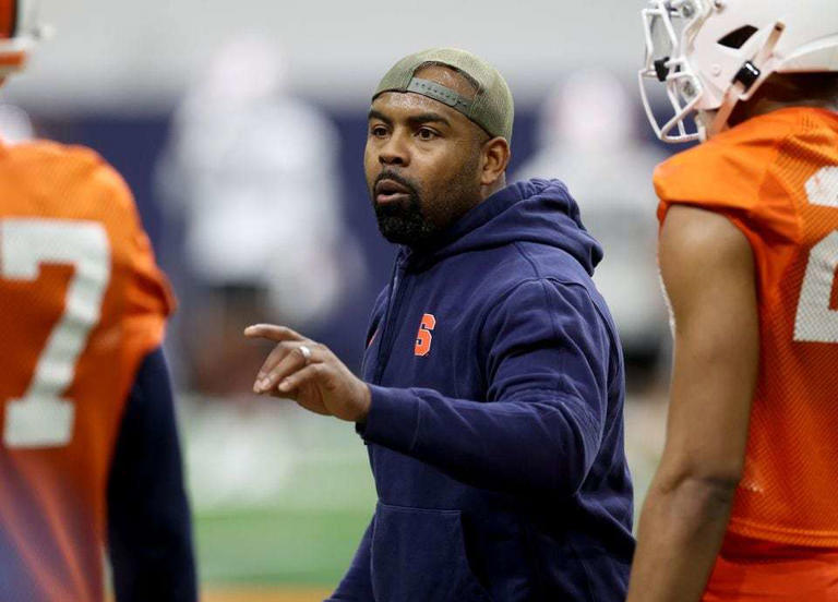 The 2024 Syracuse football team had their first day of spring practice with new head coach Fran Brown at the Ensley Athletic Center. . March 21, 2024. .
