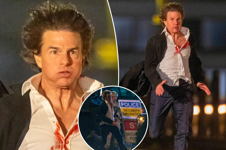 Bloody Tom Cruise sprints through London with wild hair in ‘Mission: Impossible 8’ set photos
