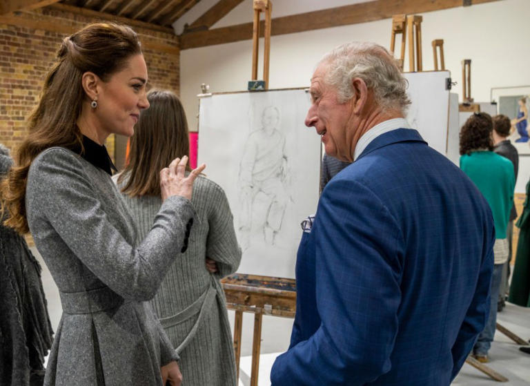 Prince Charles and Kate Middleton visit The Prince's Foundation training site for arts and culture at Trinity Buoy Wharf on February 03, 2022 in London, England. (Photo : Arthur Edwards-WPA Pool/Getty Images)