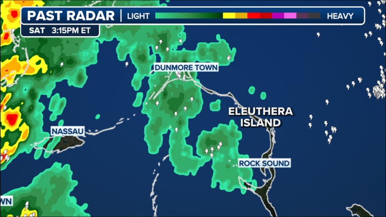 Radar at 3:15 p.m. on March 23 when a Carnival Cruise ship was possibly hit by lightning. FOX Weather