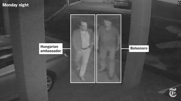 Após ter passaporte apreendido, Jair Bolsonaro foi recepcionado por diplomata húngaro e passou duas noites na Embaixada do país europeu Foto: Reprodução via NYT