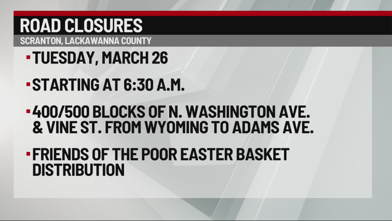 Road Closures Announced Ahead Of Scranton Event