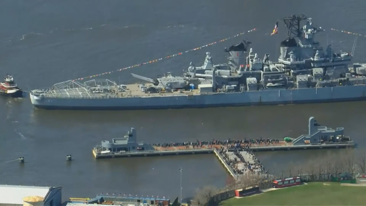 Historic WWII ship USS New Jersey leaves dock for maintenance
