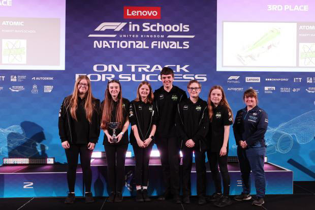 Robert May's School students at the F1 in School nationals (Image: Contributed)