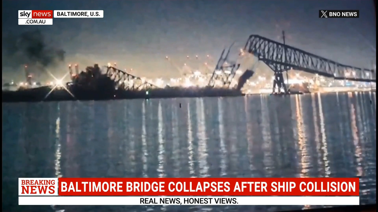 baltimore bridge collapses after cargo ship collision