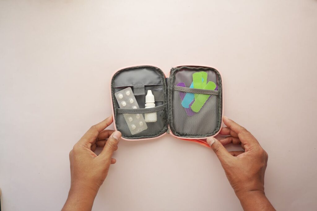 <p>A compact first aid kit is essential for addressing minor injuries or illnesses while traveling. Look for kits that include essentials like bandages, antiseptic wipes, pain relievers, and tweezers in a durable, portable case. Prices typically range from $10 to $20, depending on the contents and brand.</p>