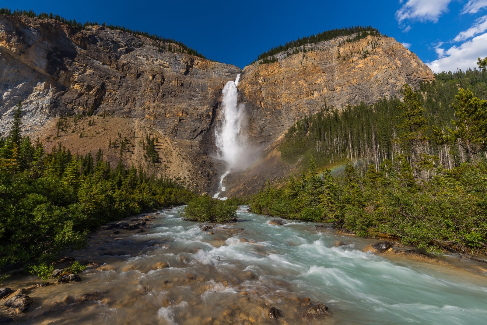 <p class="wp-caption-text">Image Credit: Shutterstock / Pavel Tvrdy</p>  <p><span>Yoho National Park, located on the western slopes of the Canadian Rockies in British Columbia, has thundering waterfalls, towering rock walls, and deep blue lakes. The park’s name, derived from a Cree expression of awe and wonder, perfectly encapsulates the feeling visitors experience. Highlights include the awe-inspiring Takakkaw Falls, one of Canada’s tallest waterfalls, and the natural rock bridge spanning the Kicking Horse River. </span></p>