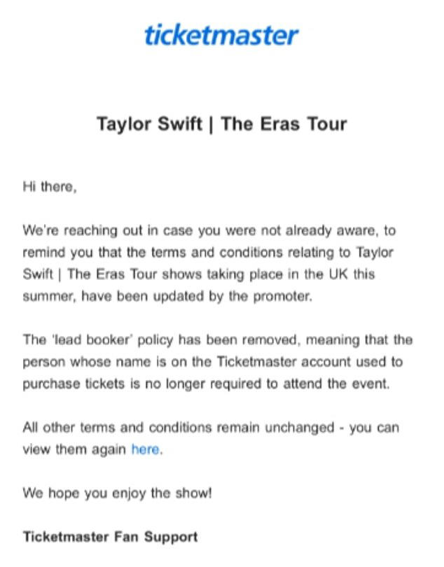 Taylor Swift fans left delighted after Ticketmaster announces huge