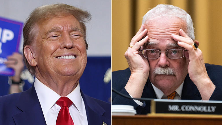 A GOP proposal to rename Washington, D.C.'s main international airport after former President Donald Trump has Democrats, including Rep. Gerry Connolly, D-Va., angry. Getty Images