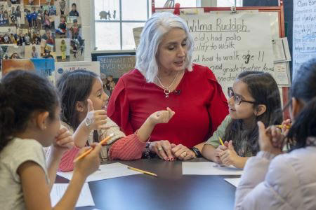 Missy Testerman, at center, works with her students at Rogersville City School in Rogersville, Tenn. She was named the 2024 National Teacher of the Year.