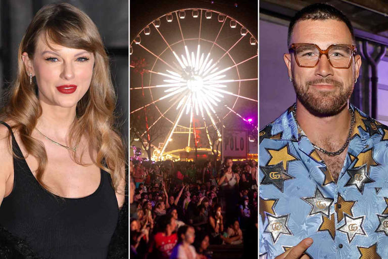 James Devaney/GC Images, Christopher Polk/Variety via Getty, Kevin Winter/Getty Taylor Swift and Travis Kelce