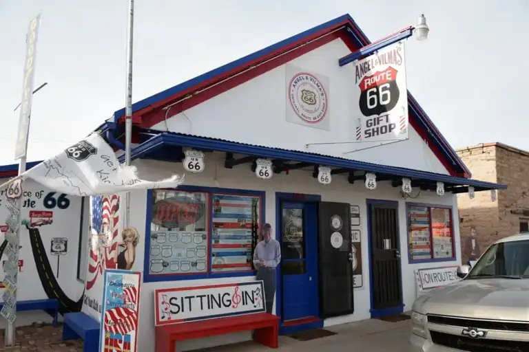 Angel Delgadillo’s original Route 66 barbershop in Seligman, Arizona, is now known as the “birthplace” of today’s Route 66. When Interstate 40 bypassed Seligman in 1984, Delgadillo started a multi-year mission to preserve the remnants of the old Mother Road before they disappeared completely. Photo Steve Gorman.