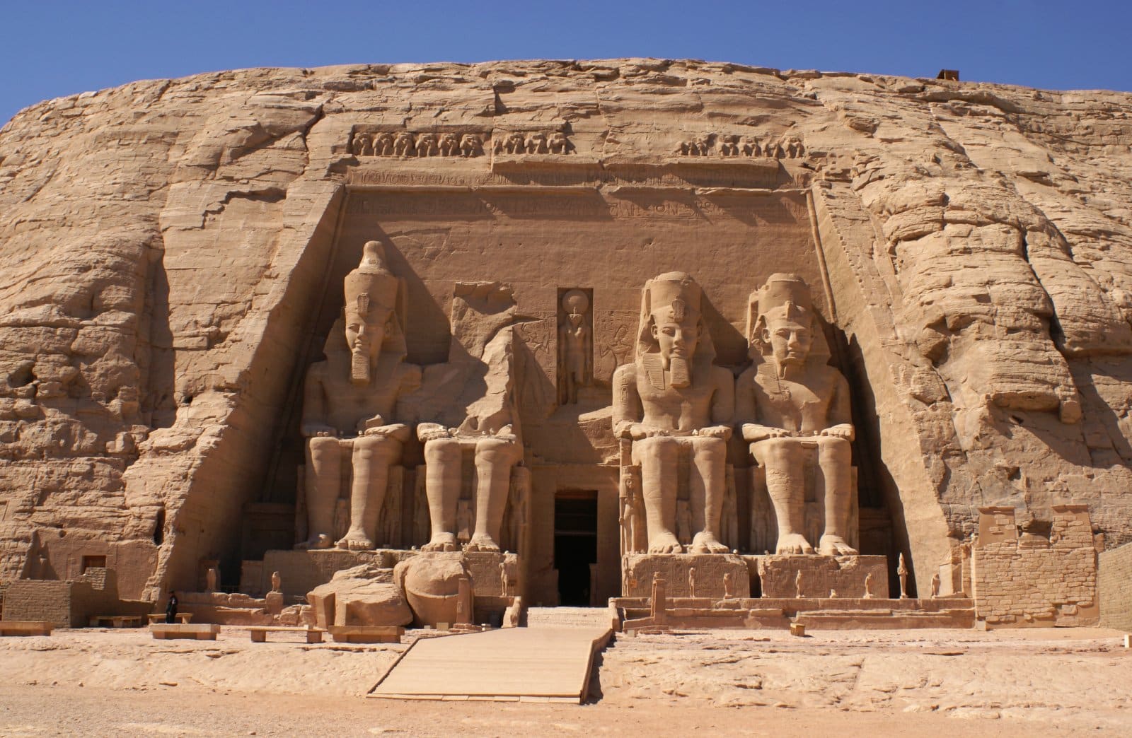 <p class="wp-caption-text">Image Credit: Shutterstock / Beyond the Road Prod</p>  <p><span>The colossal temples of Abu Simbel, carved out of a mountainside by Pharaoh Ramses II, are a monumental sight. The complex was also relocated in a historic preservation effort and aligns with the sun twice a year to illuminate the inner sanctum.</span></p>