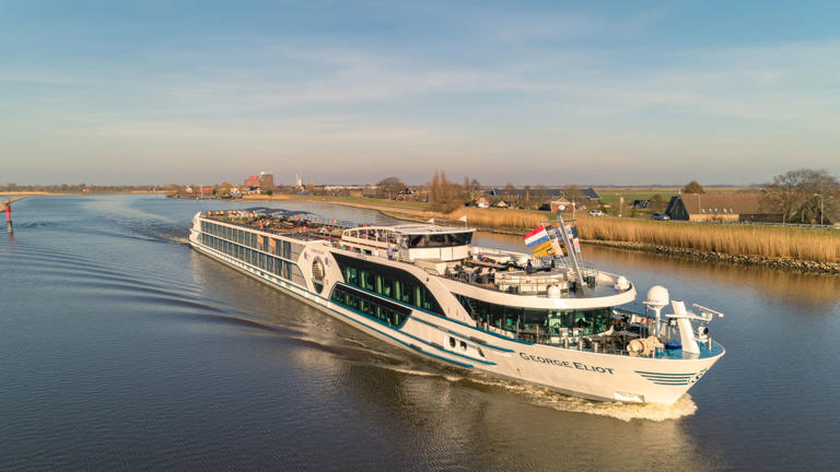 Exterior of the MS George Eliot, one of Riviera River Cruises ships.