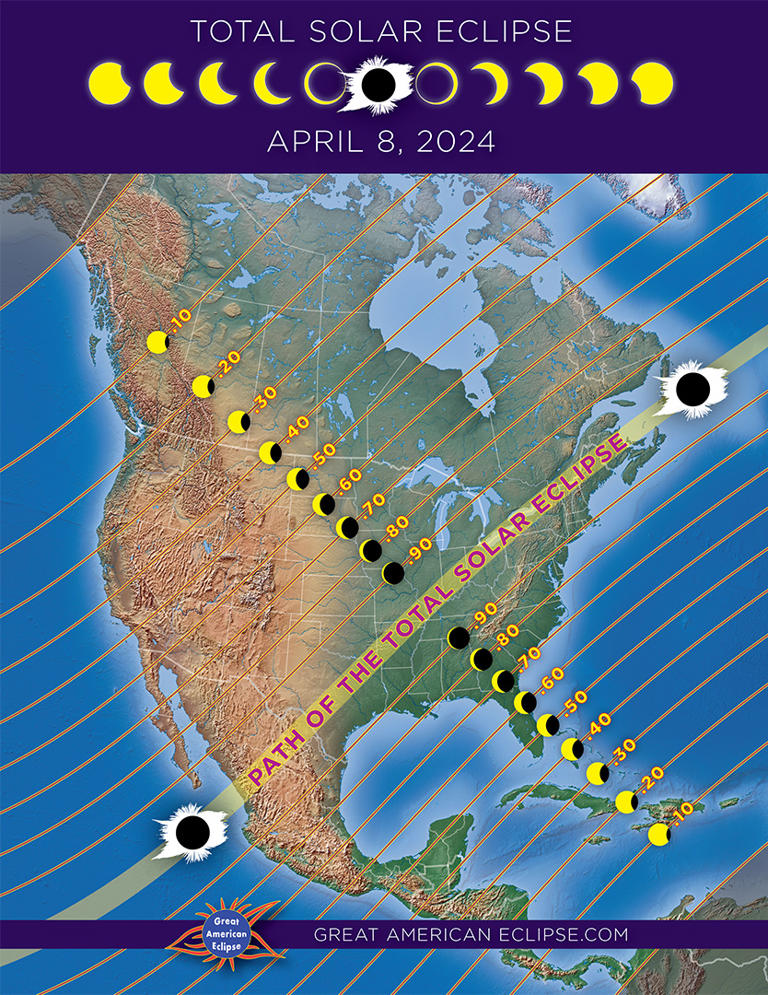 2024 solar eclipse map Where to see the eclipse on April 8