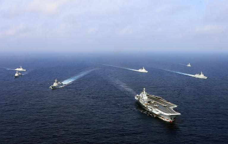 A flotilla of Chinese naval vessels held a "live combat drill" in the East China Sea, state media reported early April 23, 2018, the latest show of force by Beijing's burgeoning navy in disputed waters that have riled neighbors. Donald Trump has promised to boost the U.S. naval fleet and build beautiful "yachts with weapons" if reelected.