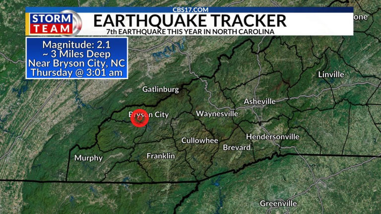 Small earthquake hits western NC Thursday morning