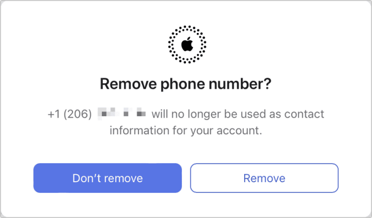 You can remove phone numbers associated with your Apple ID account via the Apple ID website, among other places.