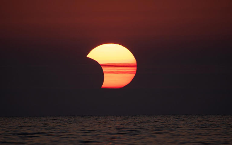 A partial eclipse will be visible in parts of the UK and Ireland on Monday - Getty/iStock