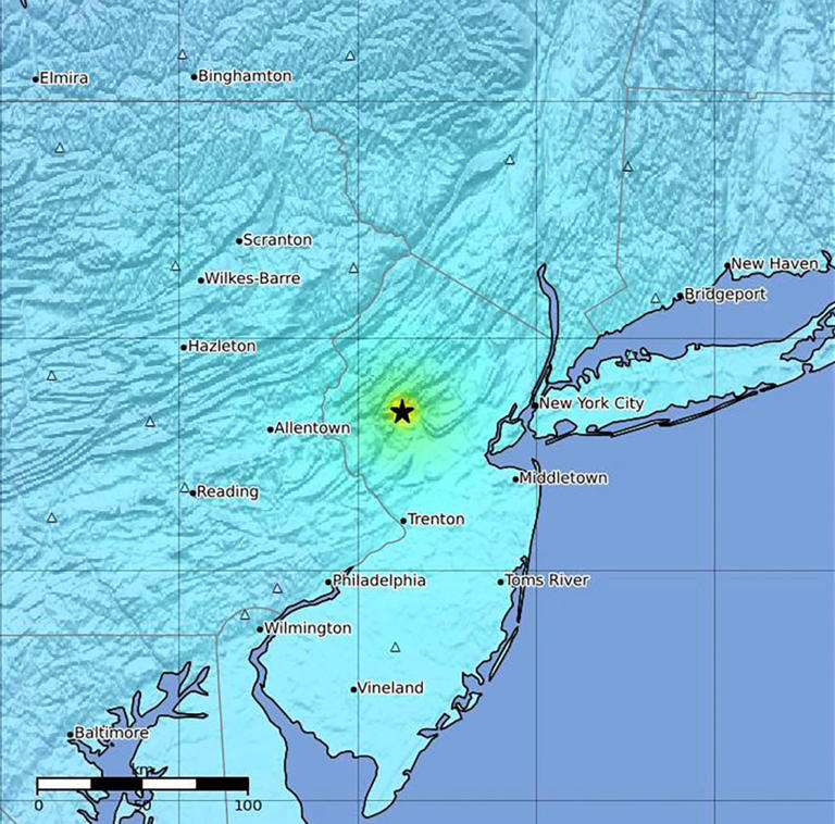 Scary security video captures earthquake rattling New Jersey