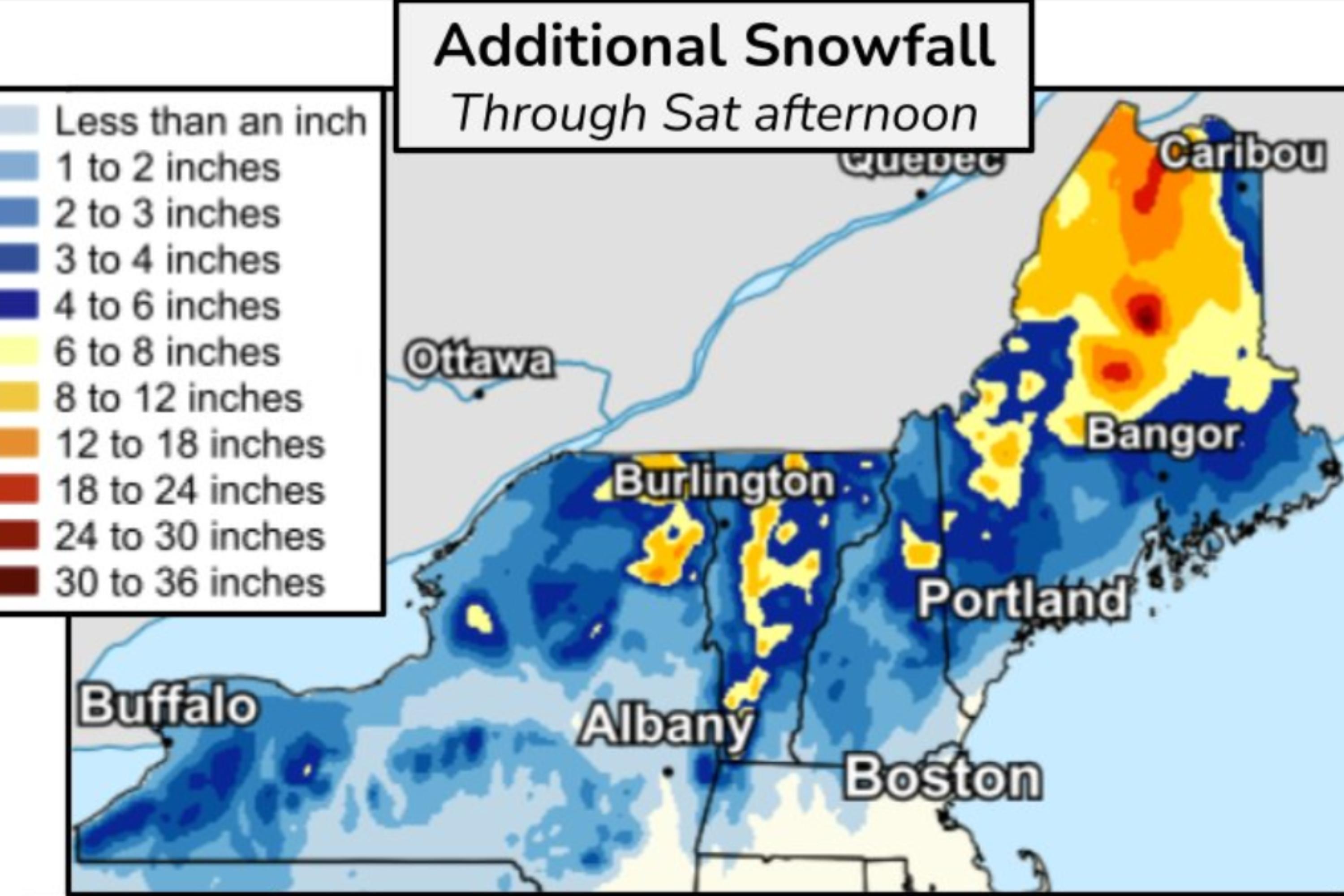 Snowfall Map Update as Major Winter Storm Hits 4 States