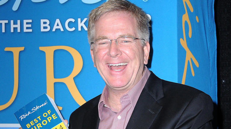 Rick Steves at a book event