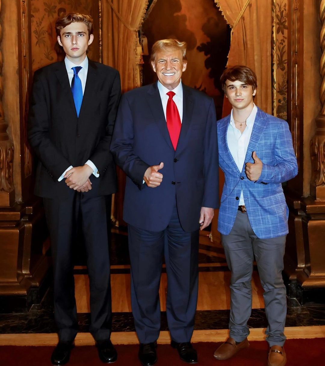 Barron Trump Towers Over Guests In Rare Appearance At Mar-a-Lago