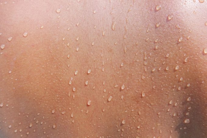 sweat on skin