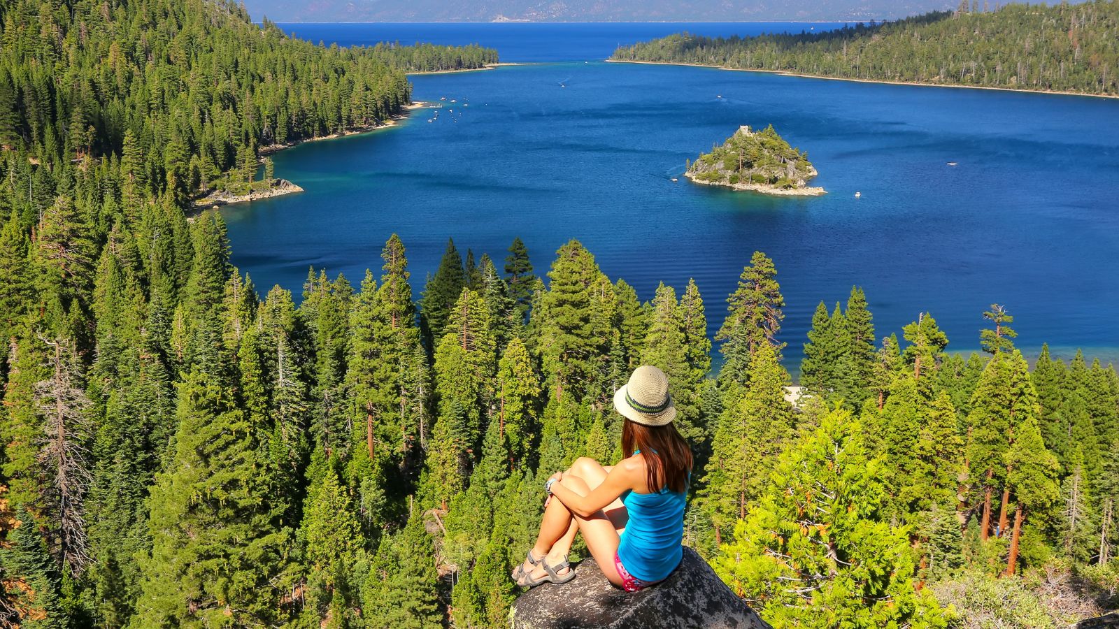 <p>Lake Tahoe, the largest alpine lake in North America, has quickly become one of the most popular tourist destinations for its outrageously gorgeous landscapes. Part of Nevada and California, Lake Tahoe is nestled in the Sierra Nevada Mountains, the second deepest lake in the United States, next to Crater Lake.</p>