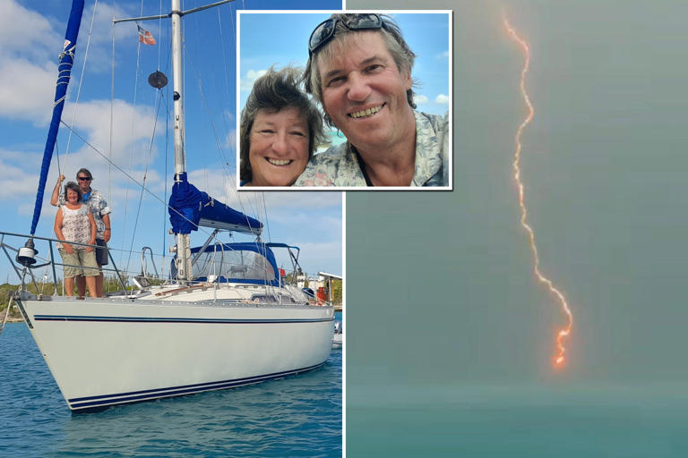 Couple stranded in Bahamas after lightning strikes, destroys boat: ‘All mighty bang’