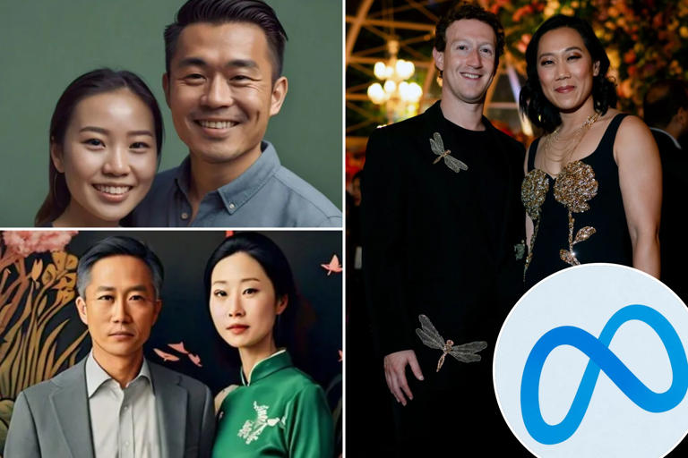 Meta’s AI image generator struggles to render photos of Asian people dating white men or women   — even though Mark Zuckerberg is married to Priscilla Chan