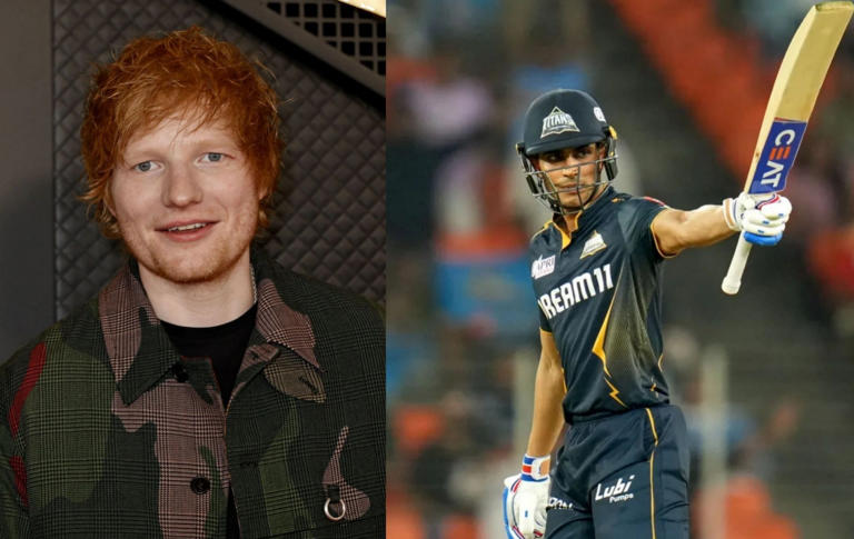 [Watch] "Ask him why did they not retain me" - Shubman Gill's cheeky banter with Ed Sheeran on not being retained by Shah Rukh Khan's KKR in the IPL
