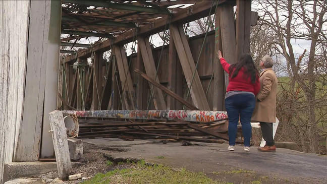 Community hopes to save historic bridge from 1800s badly damaged by tornado