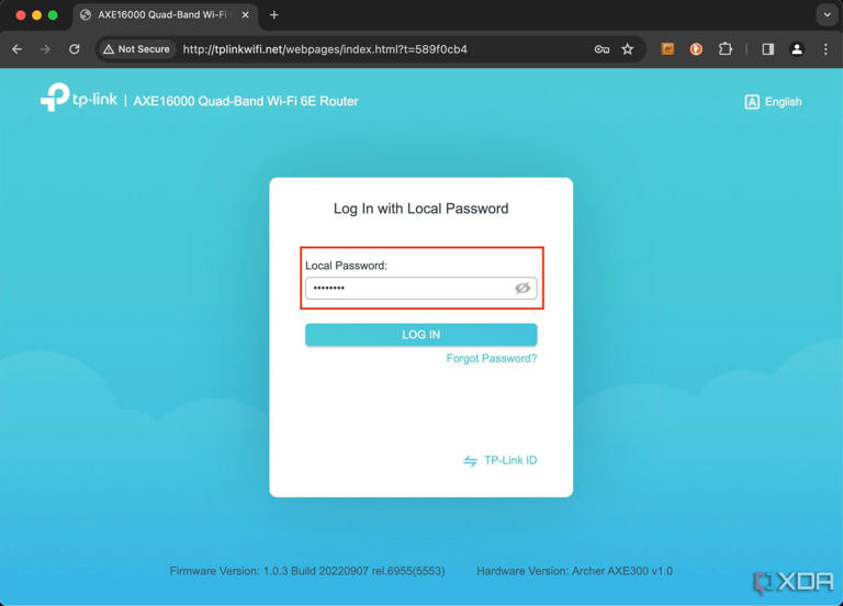 How to change router password web browser screenshot 2 TP-Link