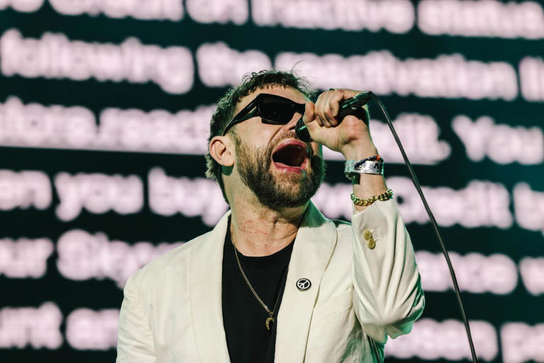 Blur performs during the Coachella Valley Music and Arts Festival on Saturday, April 13, 2024 in Indio, CA. ((Dania Maxwell/Los Angeles Times))