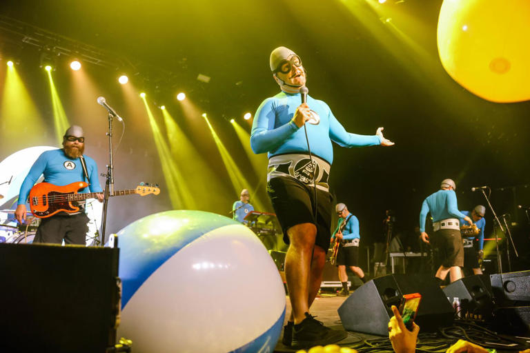The Aquabats perform during the Coachella Valley Music and Arts Festival on Saturday, April 13, 2024 in Indio, CA. ((Dania Maxwell/Los Angeles Times))