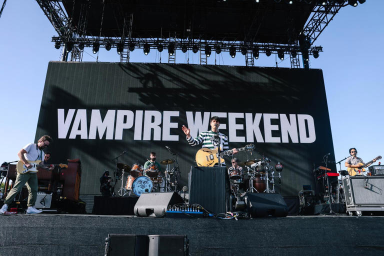 Vampire Weekend performs during the Coachella Valley Music and Arts Festival on Saturday, April 13, 2024 in Indio, CA. ((Dania Maxwell/Los Angeles Times))