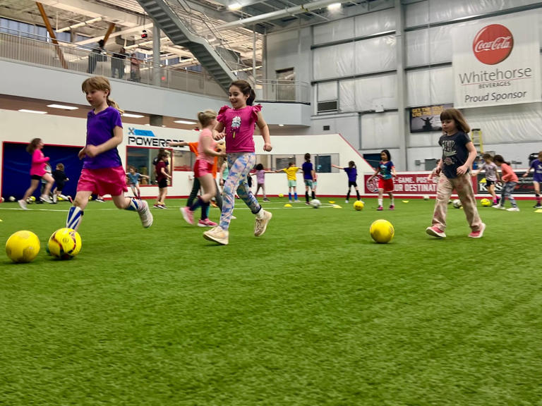 Girls show up in droves for free soccer sessions in Whitehorse