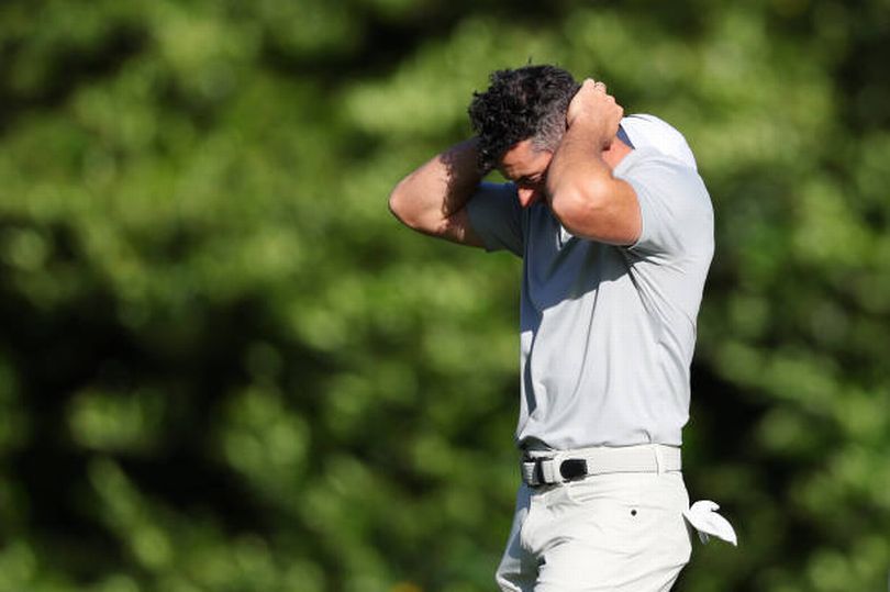 rory mcilroy's reaction after conceding defeat at the masters as northern irishman heartbroken at augusta