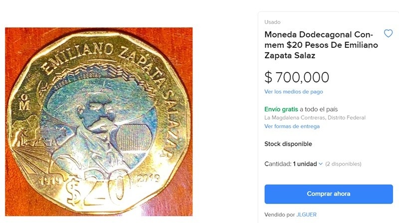 reconoce la moneda conmemorativa de $20 que ofrecen en 700 mil pesos